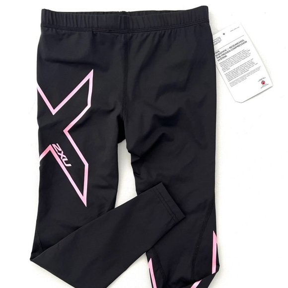 2XU Youth Girls Core Compression Tights Black /  Pink - Picture 1 of 5